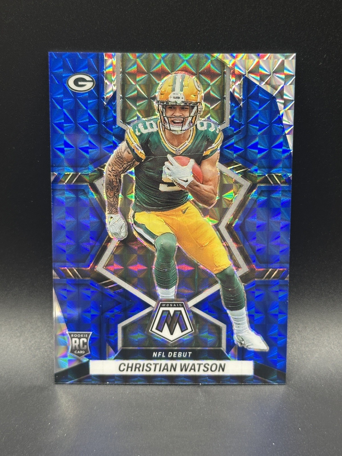 2022 Panini Mosaic NFL Debut Blue Prizm /99 Christian Watson #281 Rookie RC 