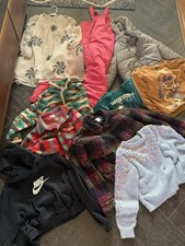 Girls Mixed Clothing Lot Size 9 - 12 Coats Shirts Sweaters Hoodie Dress
