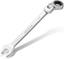 DURATECH 1/2" Flex-Head Ratcheting Combination Wrench, SAE, 1/2inch, Silver 