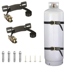 Propane Tank Holder Cylinder Wall Mounted Brackets Ratchet Straps(6.6ft ) ...