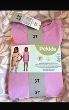 Pekkie Girls 3T 4-Piece Cotton Jersey Pyjamas Set Fruit Purple/Pink