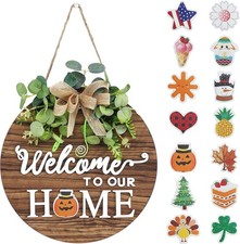 Farmhouse Seasonal Door Sign Rustic Wall Hanging Spring Summer