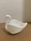 Vintage Imperial milk glass swan candy, nut dish