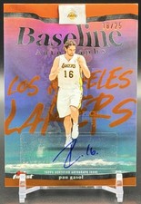 2025-26 Tops Finest Basketball Pau Gasol Orange Baseline Autographs /25 Lakers
