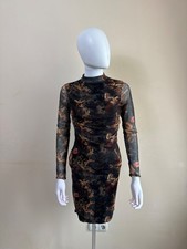 PrettyLittleThing Renaissance Angel Mesh Mini Dress UK 8-10 Bodycon Goth Art JPG