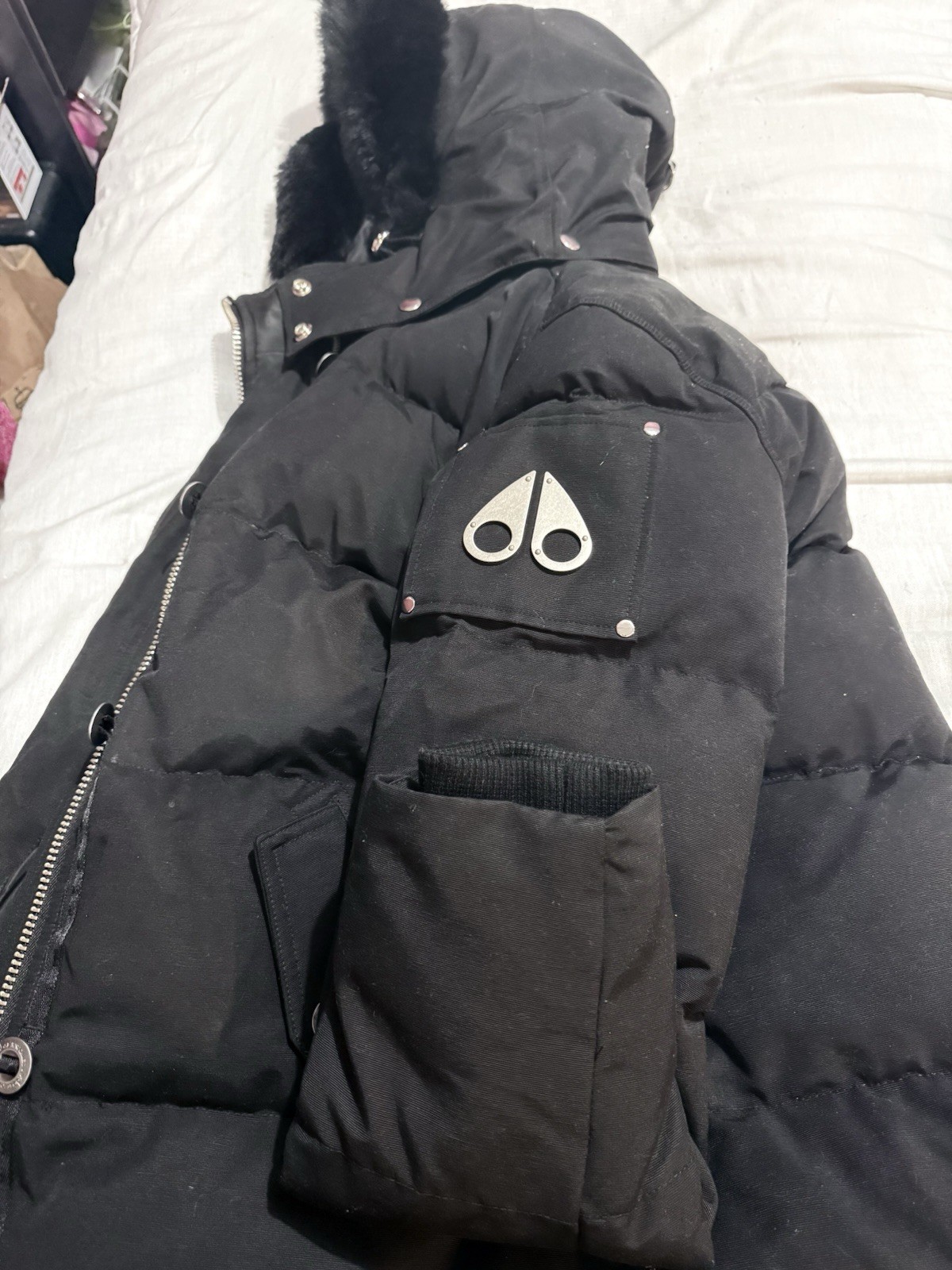 Authentic Moose Knuckles Black Down Jacket With D… - image 1