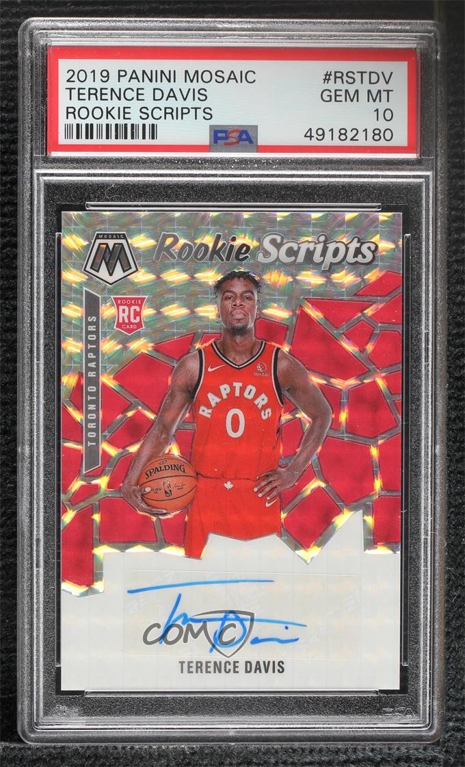 2019-20 Panini Mosaic Rookie Scripts Terence Davis PSA 10 GEM MT Auto RC 6gz