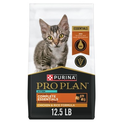 Purina Pro Plan Kitten Food Complete Essentials Cat Kibble Shredded Blend Chicke