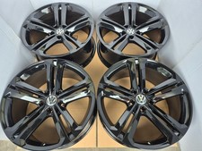 4x GENUINE BLACK VW R TIGUAN ARTEON SHARAN SCIROCCO PASSAT CC 19" ALLOY WHEELS