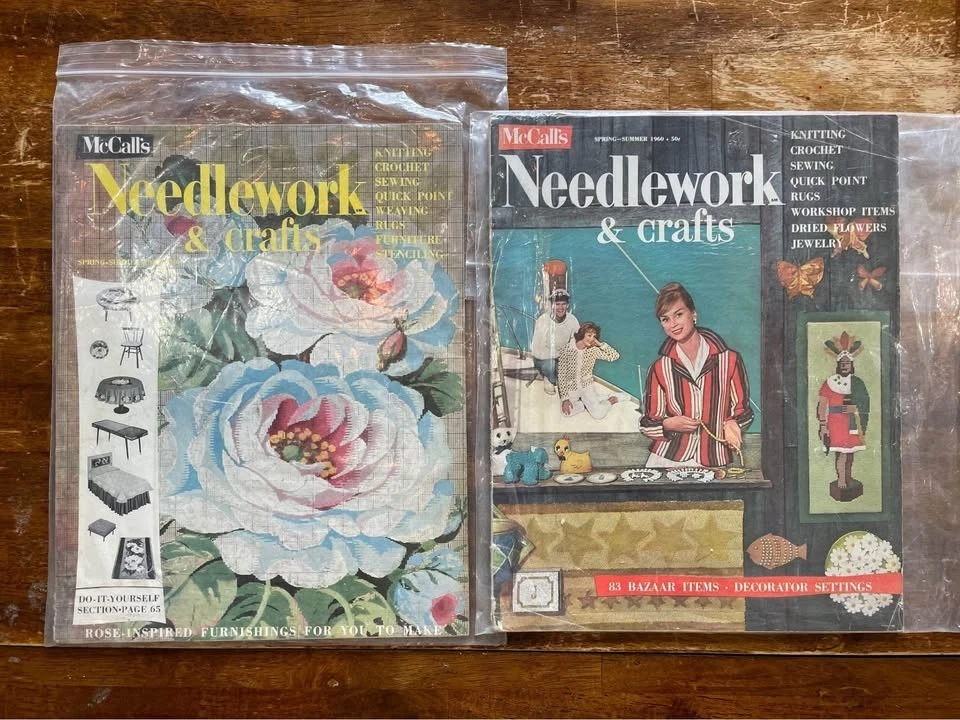 Lot of 5 vintage McCalls Needlework Magazines 1957, 1960, 1957, 1961, 1955 - Image 2 of 4