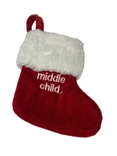 mini small red white christmas stocking family member MIDDLE CHILD