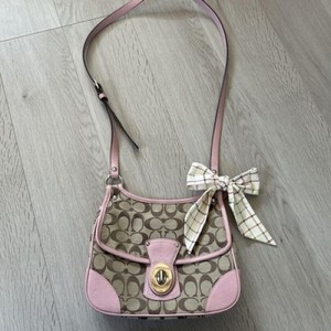 COACH Shoulder bag Pink Gold Lame Ribbon Coach Ribbon Bag | eBay