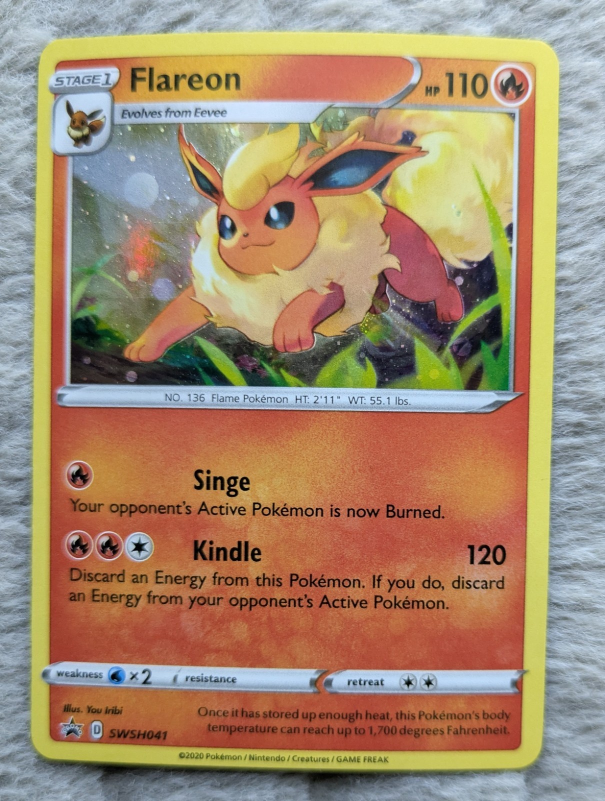 Flareon - SWSH041 - Black Star Holo Rare Promo TCG - Pokemon Card - NM