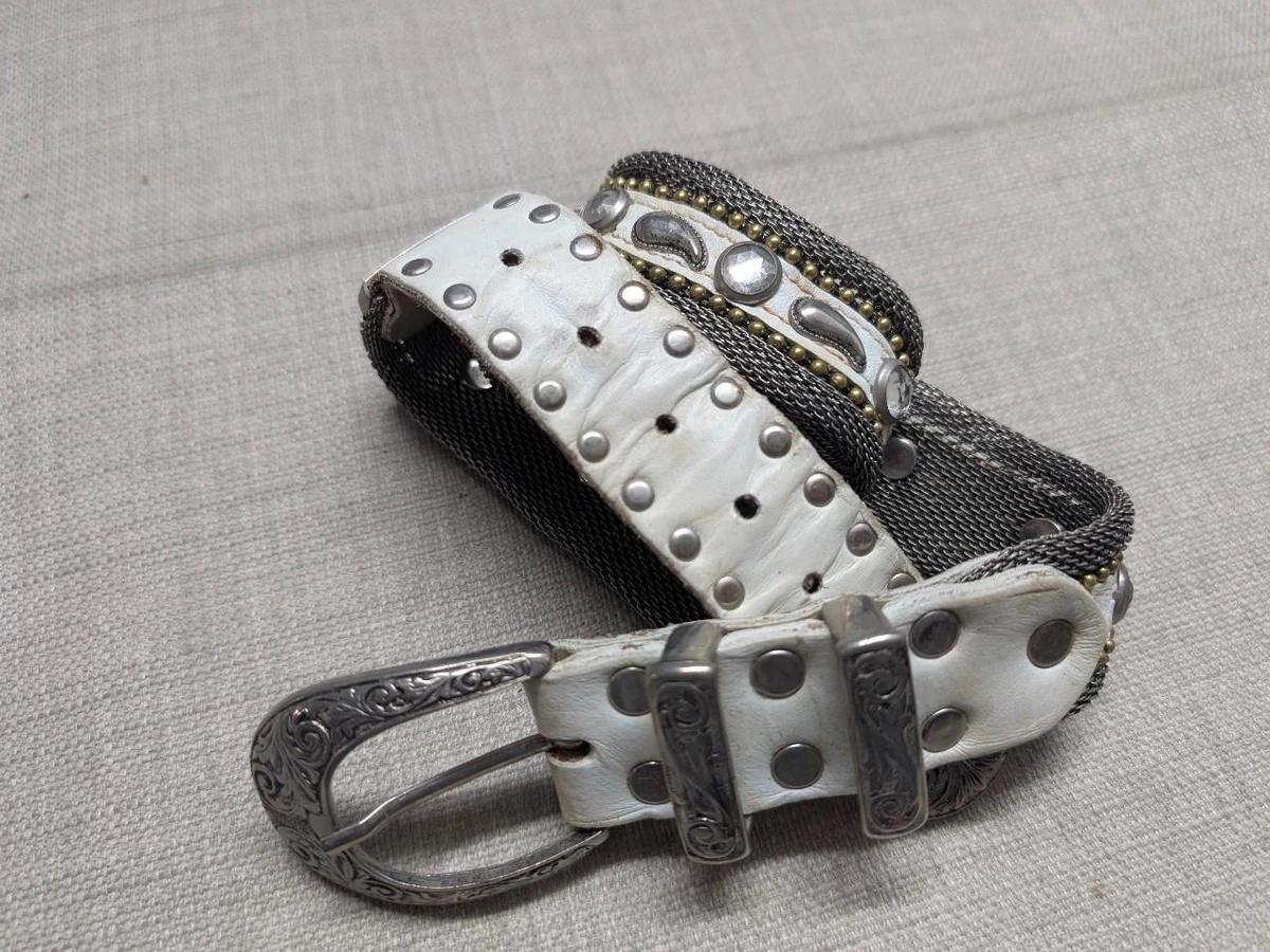 Leather Studded White Belts for Men | eBay