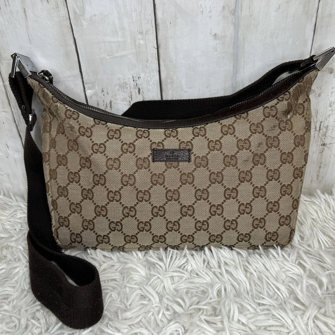 Sac à bandoulière Gucci Gg toile marron créateur sac une épaule luxe sac à main