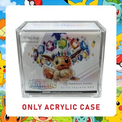 Pokemon ETB Acrylic Display Case for Elite Trainer Box Magnetic 99% UV Rejection