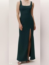 BHLDN Emerald Green Maxi Dress NWT Women's Size 8 Square Neck Formal