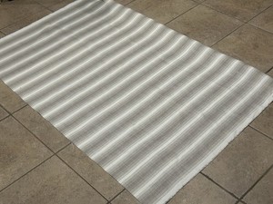 Schumacher 76662 Colada Stripe Natural Indoor Outdoor Linen Fabric 1 yard New