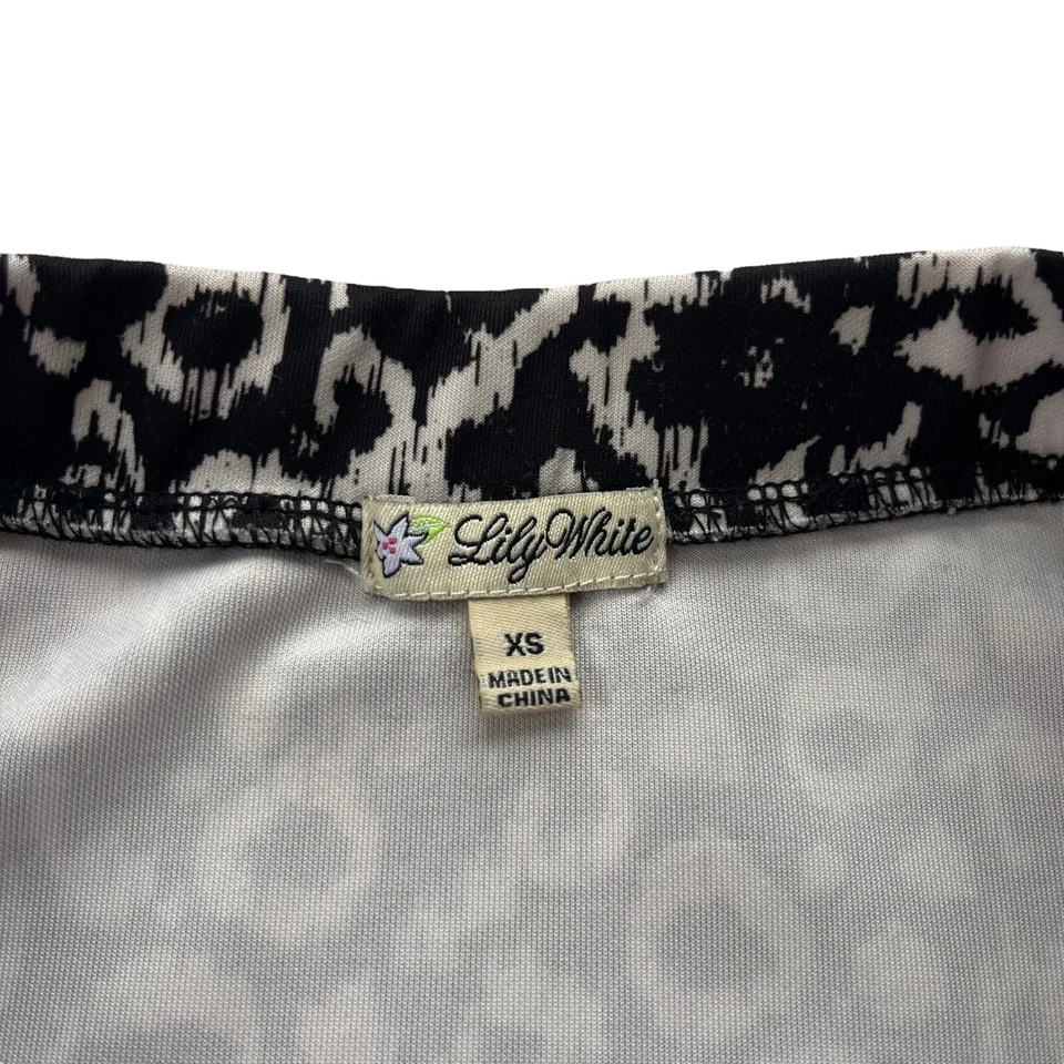 Lily White女式XS棕色和奶油色猎豹印花涤纶氨纶滑冰裙 — 第 4/4 张图片