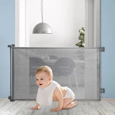 Retractable Baby Gates, Cufun Mesh Baby Gate for Child and Pet, Child Safety Gat