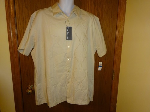 NEU HERREN VAN HEUSEN BEIGE SHIRT GRÖSSE XL 17-17 1/2 MSP $ 50,00