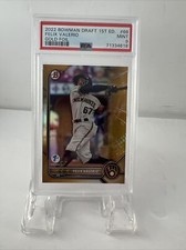 2022 Bowman Draft 1st Ed Gold Foil Pop 1 Felix Valerio #66 Mint 9