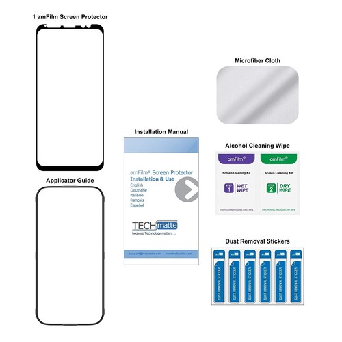 Samsung Galaxy S8 amFilm Full Cover Tempered Glass Screen Protector (Black) - Picture 7 of 7
