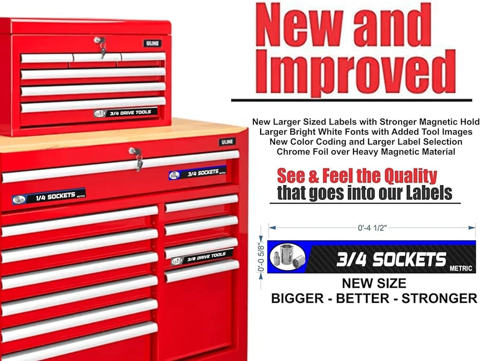 New Ultimate Magnetic Tool Box Labels (IMAGE) to fit all tool storage cabinets - Image 2 of 4