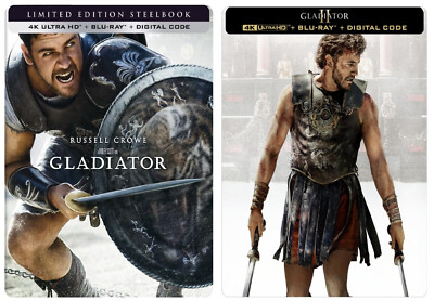 Gladiator 1 & 2 Limited Edition Steelbook 4K HD Blu-ray Digital Brand NEW 2 Film