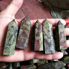 5 Pcs Natural Dragon Blood Stone Jasper Crystal Point Tower Polished Healing