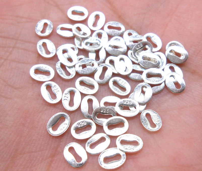 Wholesale 20PCS Making Jewelry Findings 925 Sterling Silver Oval Hallmark  Tag