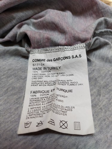 Tricot Comme des Garcons Women TShirt Gray Red Poppies Sz M EUC - Picture 7 of 7