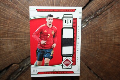 2022 PANINI NATIONAL TREASURES ALVARO MORATA TIMELINE MATERIALS 
