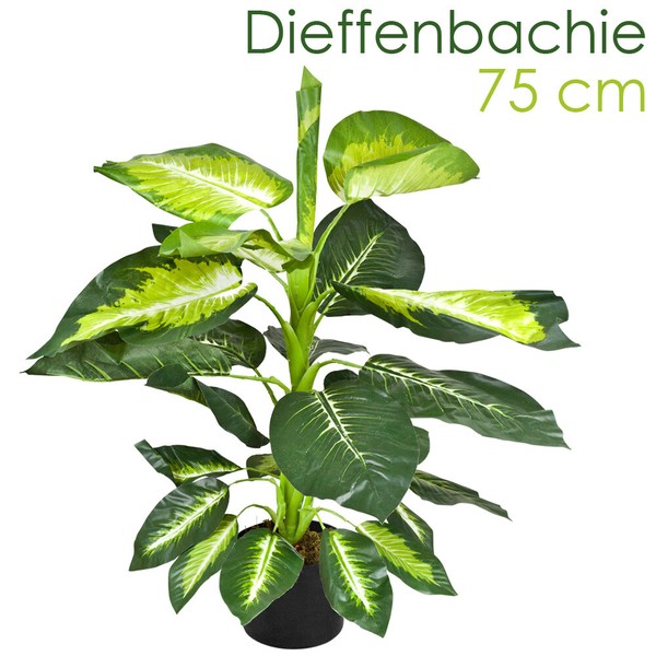 Dieffenbachie Kunstpflanze Kunstbaum KüNstliche Pflanze 75 Cm Decovego-image