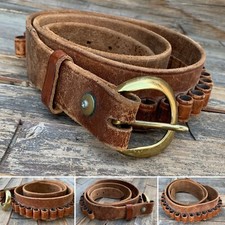 Vintage Leather Ammo Belt Distressed From Wear Safarliand Size 42 Brass Buckle