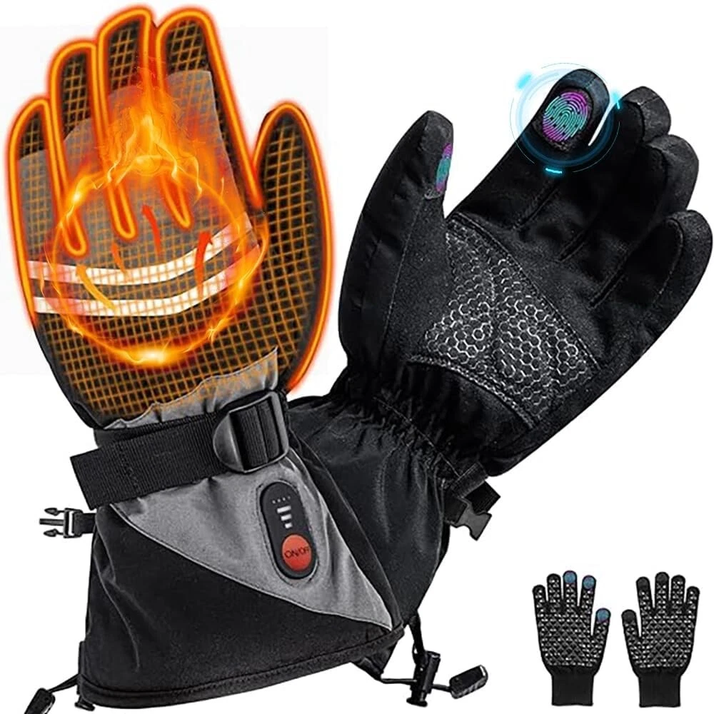 Upgraded Heated Gloves for Men Women Waterproof Smart Touch-screen Function