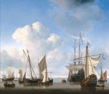 high quality oil painting 100% handpainted on canvas "Ships in the Roads"