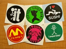 Funny Hard Hat Stickers / F**k It Im Loving It Single Moms I Sushi Pooped Today