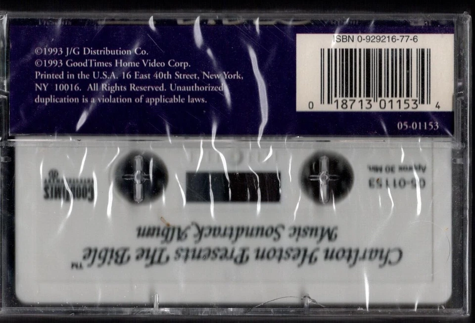 CHARLTON HESTON "THE BIBLE" SOUNDTRACK CASSETTE 1993 good times sealed - Image 2 of 2