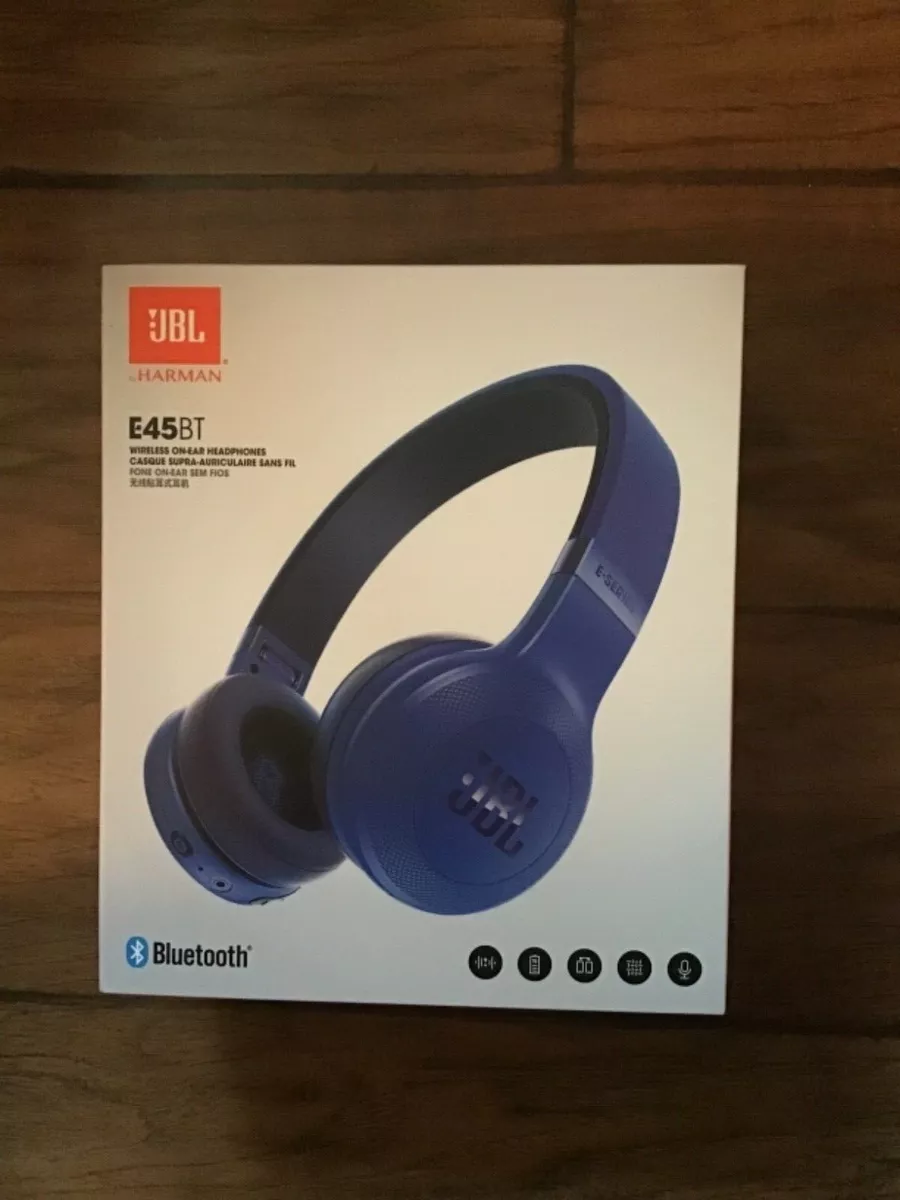 NEW JBL E45BT Wireless Over Ear Headphones Blue eBay