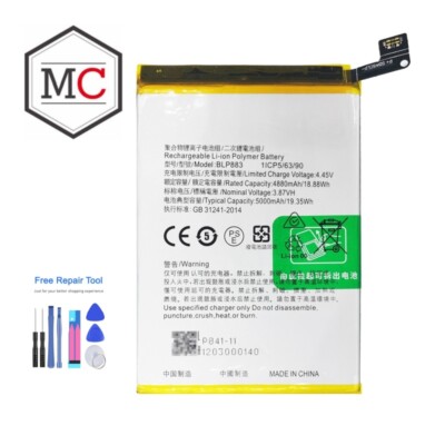 100% New Battery For Oppo Realme8S 5G BLP883 5000mAh Mobile Phone Internal TOOLS
