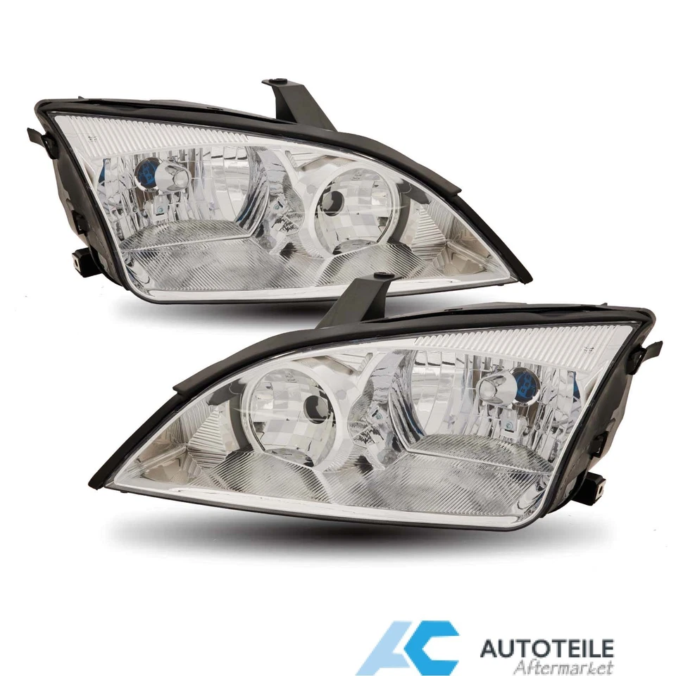For 2005 2006 2007 Ford Focus Headlights Assembly Head Lamp Chrome Housing Clear Foto 3 de 4