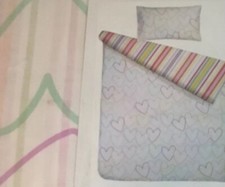 Hearts  Stripes Duvet Cover Set Twin Colorful SUMMER LOVE 40  x 80  