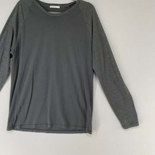 Marine Layer Men Shirt M Gray Solid Basic Baselayer Long Sleeve Crew Neck - Picture 3 of 10