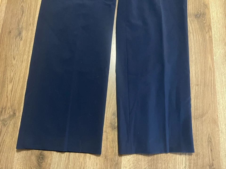 Calça Haggar, Feminina Tamanho 12, Azul, Calça Social, Plissada, Perna Reta - Imagem 3 de 4