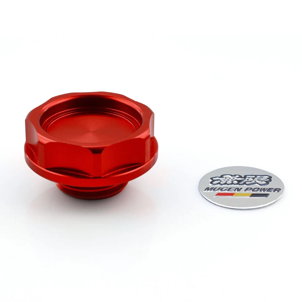 Red JDM Oil Filler Cap Radiator Cap Cover Battery Tie Down w/ J-Hooks For Honda - Imagem 2 de 4