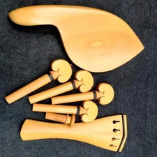 Boxwood 4/4 Violin Accessories fittings, Violin Tailpiece Chinrest Pegs Endpin