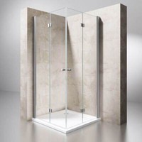 Shower Enclosure Frameless Glass Bi-Fold Door Small Corner Enty NANO & Tray 6mm