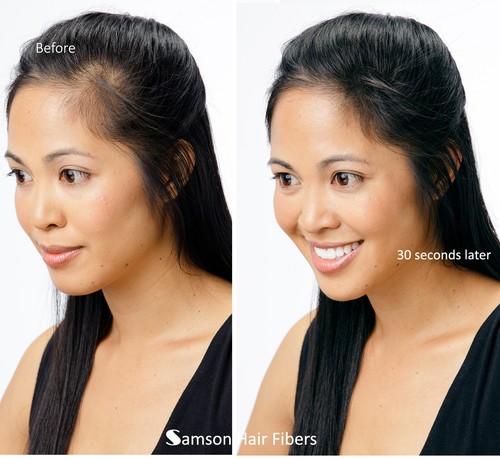 Samson instant hair fibers DARK BROWN 25 gr CT hide thining hair loss invisible - Picture 8 of 9