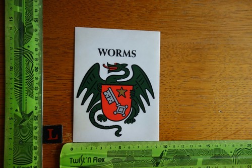 Alter Aufkleber Reise Stadt Rarität Glanz Wappen WORMS